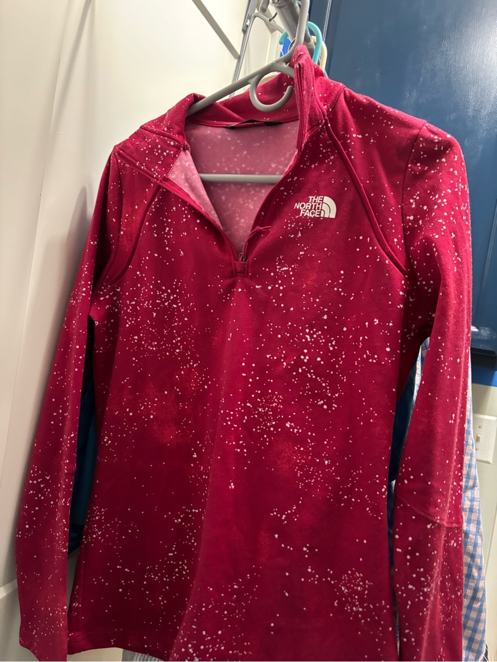 The North Face Womens ' Pink Speckled 1/4 Zip Fleece Size Med